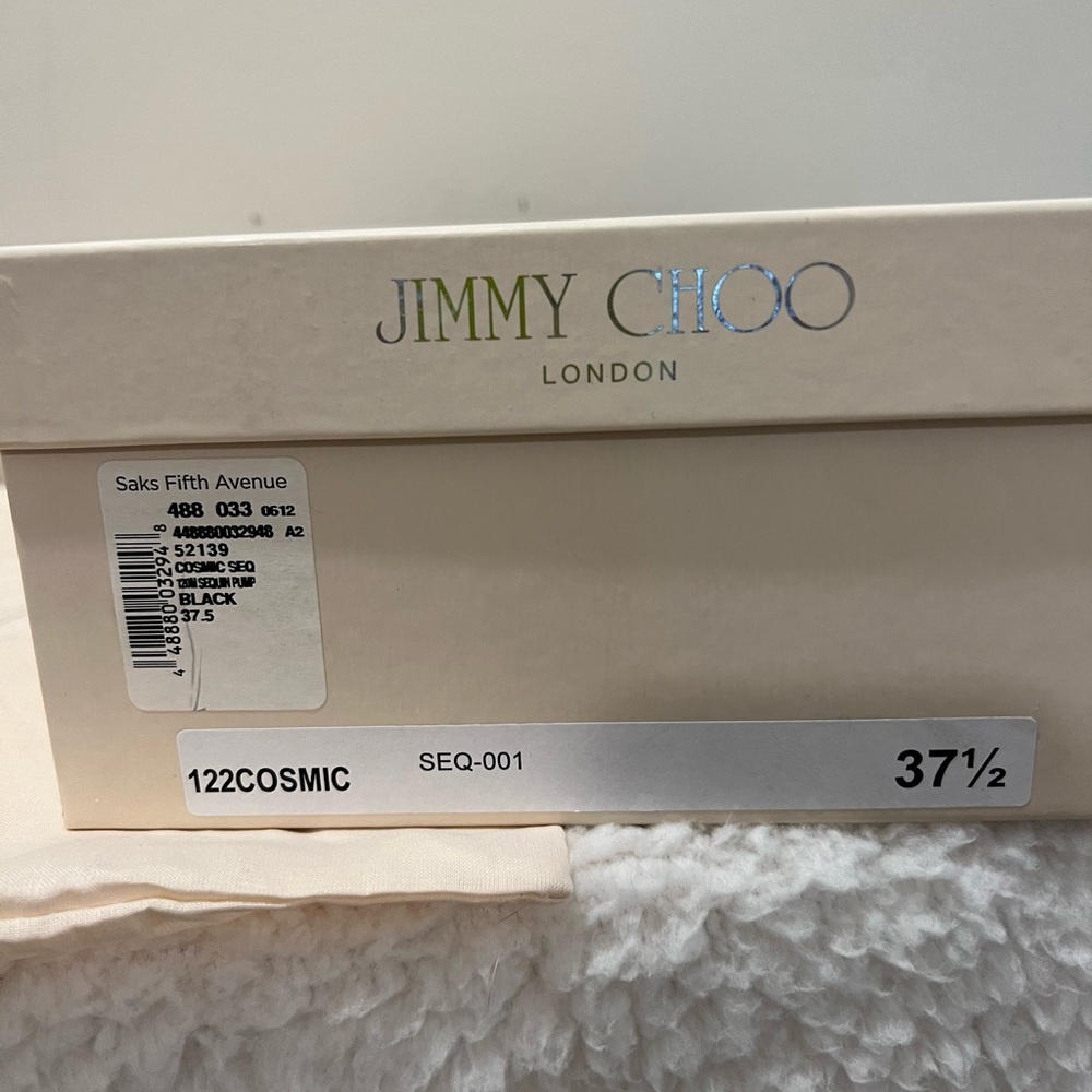 Jimmy Choo COSMIC Black Sequin Patent Leather Platform - Picture 9 of 13